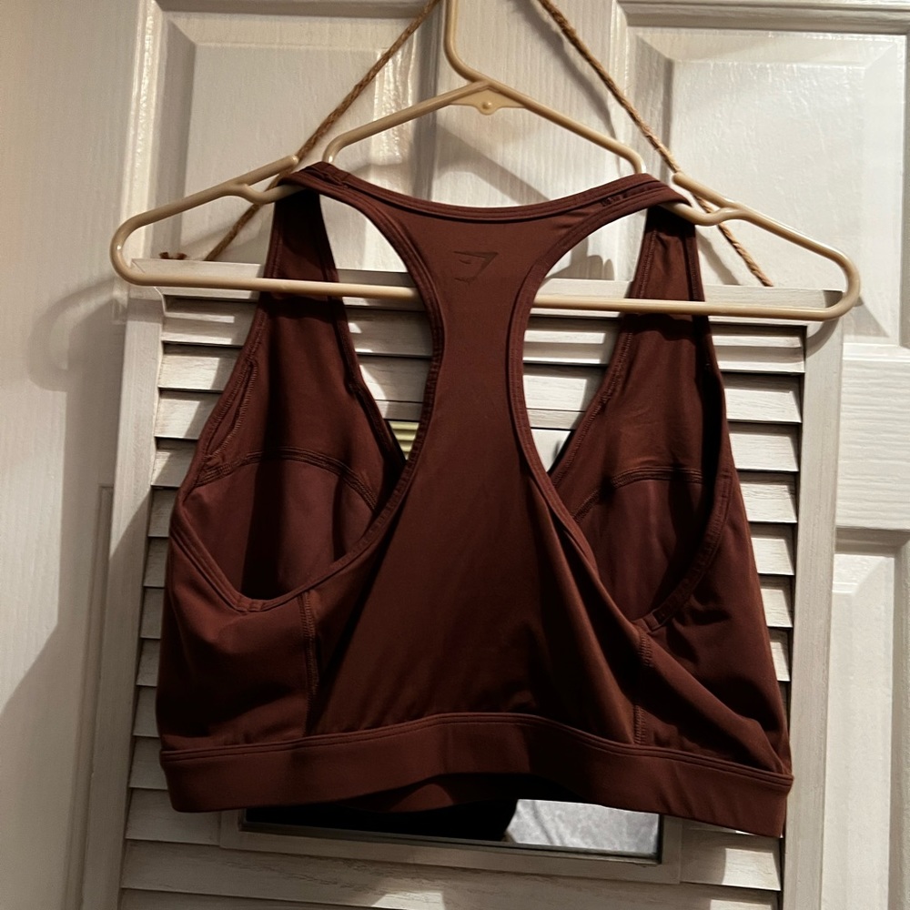 Whitney Simmons brown sports bra